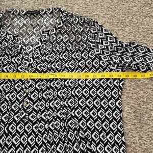 Ava & Grace Women’s Black White 3/4 Roll Sleeve‎ Business Casual Blouse size XL